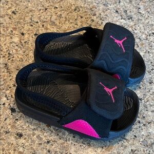 6C Jordan Slides Black and Pink